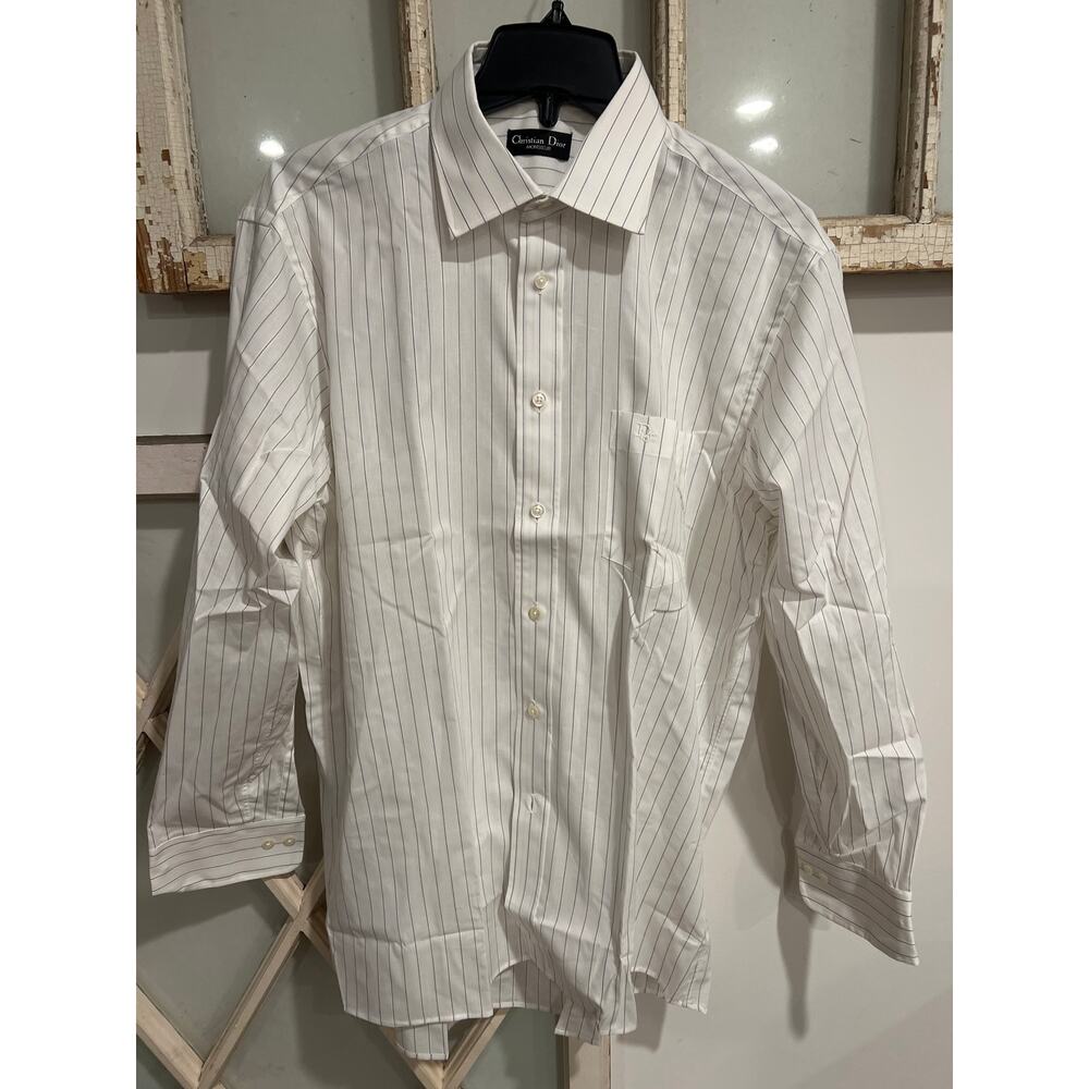 Christian Dior pinstripe dress shirt men’s 16 1/2 32-33